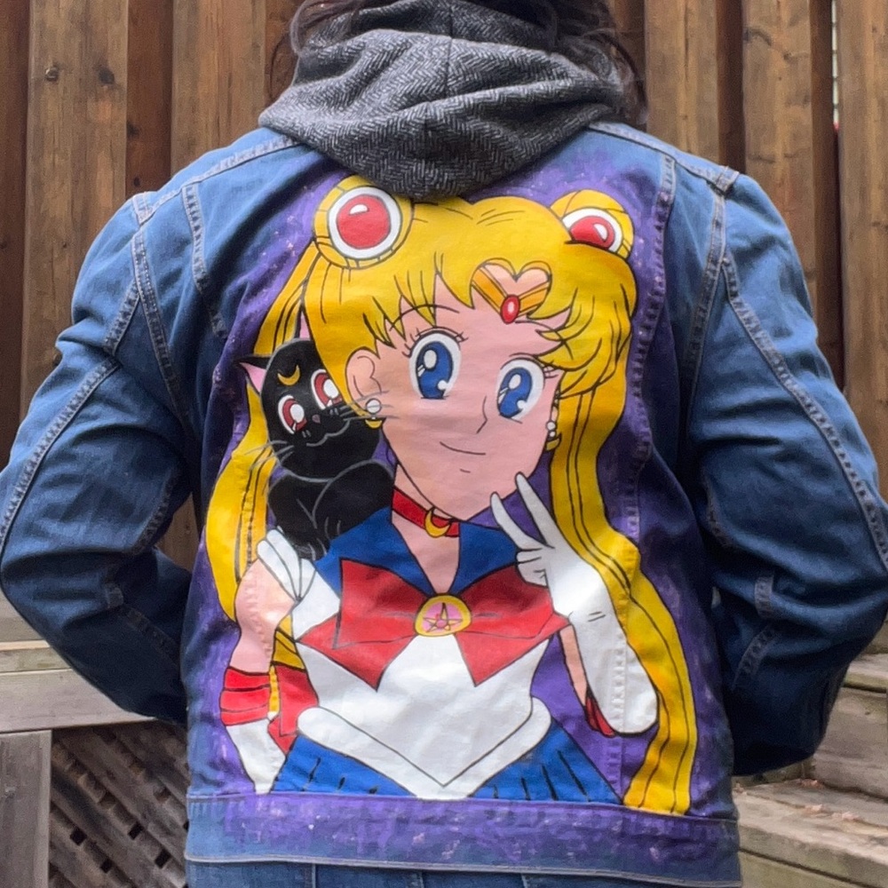Sailor Moon Custom Painted CK Denim Jacket